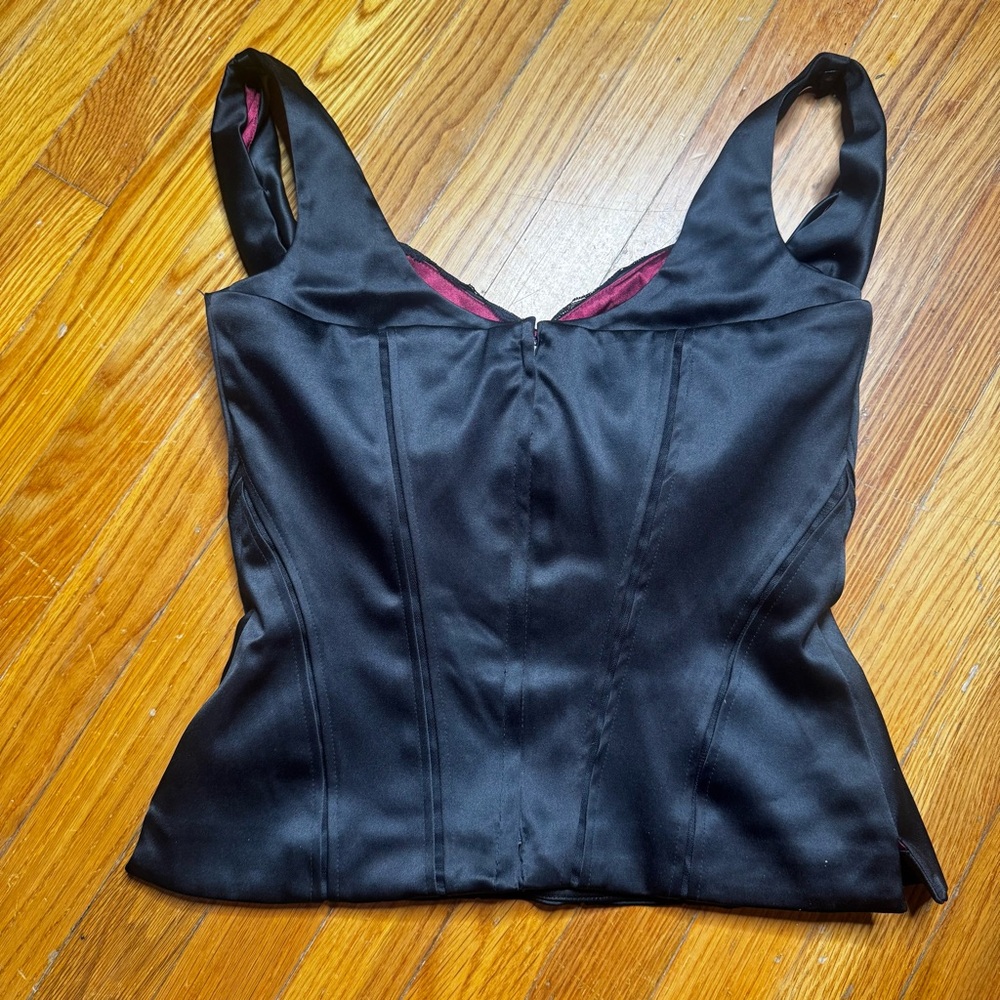 White House Black Market Black Satin Tank Top
